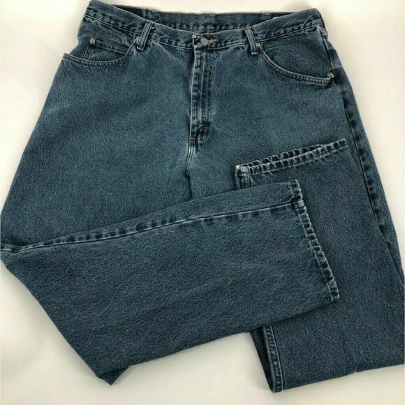 Wrangler Denim Jeans Men 40X32 Straight Leg Relaxed Fit Pockets Stonewash   Blue - Picture 1 of 5
